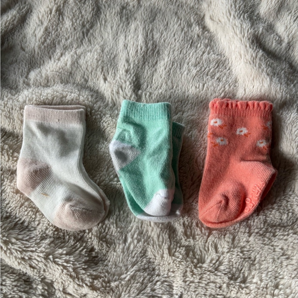 Assorted Colorful Baby Girl Socks 14 PC Lot 0-6 Months - Picture 6 of 8